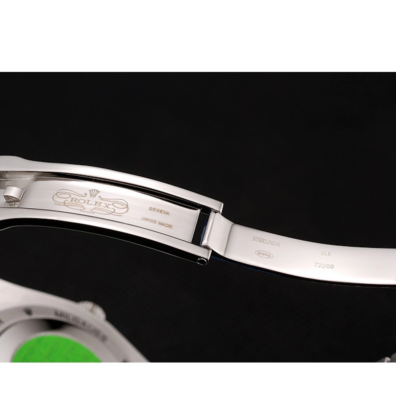 Aaa fake watches Black Rolex Diamond Numerals Swiss Case Dial 1453966 Stainless Day-Date Steel Diamond Bracelet 0605